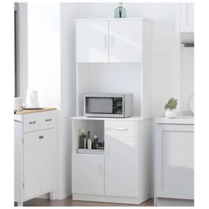 Uniquehomefurniture - Kitchen Dresser Cabinet Tall Storage Cupboard Pantry Furniture Shelf Door Unit