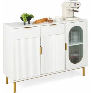 COSTWAY Kitchen Storage Sideboard Dining Buffet Server Cabinet Cupboard With 2 Drawers