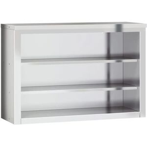 Kitchen Wall Cabinet with Shelves Stainless Steel vidaXL - Silver