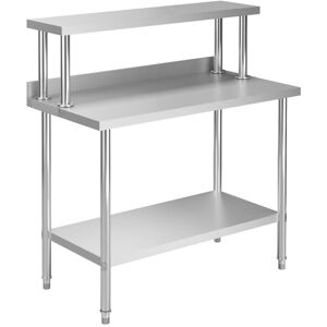 Kitchen Work Table with Overshelf 120x60x120 cm Stainless Steel vidaXL