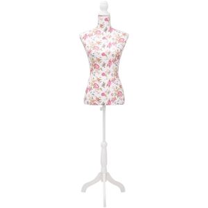 Berkfield Home - Ladies Bust Display Mannequin Cotton White With Rose