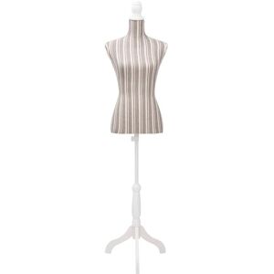 Berkfield Home - Ladies Bust Display Mannequin Linen With Stripes