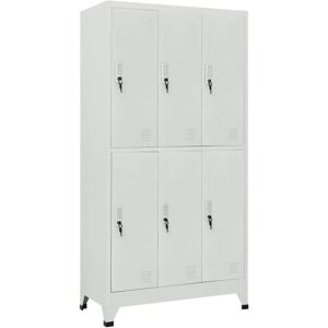 Locker Cabinet with 6 Compartments Steel 90x45x180 cm Grey Vidaxl Grey