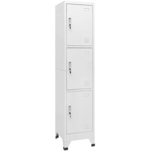 Locker Cabinet with 3 Compartments 38x45x180 cm Vidaxl Grey