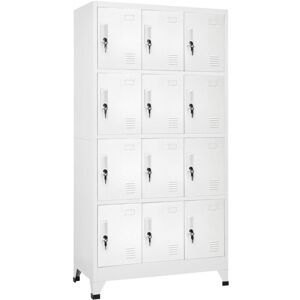 Locker Cabinet with 12 Compartments 90x45x180 cm Vidaxl Grey