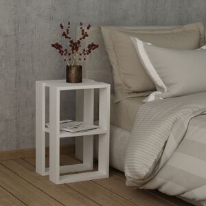 Decortie - Lonie Modern Bedside Table White 34cm Width Bedroom Furniture - White