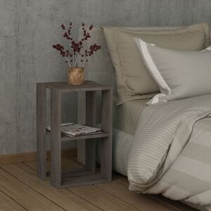 Decortie - Lonie Modern Bedside Table Dark Coffee 34cm Width Bedroom Furniture - Dark Coffee