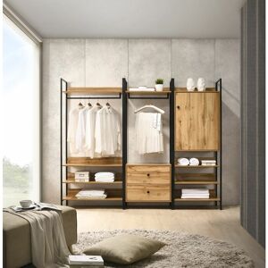 NETFURNITURE Cahra 3 Piece Bedroom Furniture Set Open Wardrobes Oak - Oak