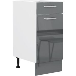 IMPACT FURNITURE 400 Kitchen Unit Base Cabinet 40 Cupboard Grey Gloss Soft Close Door Drawer Luxe - Grey High Gloss