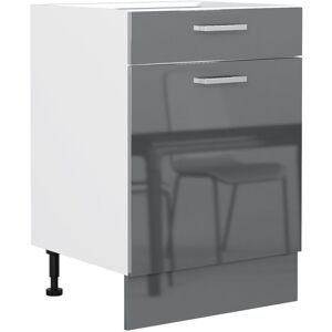 IMPACT FURNITURE 600 Kitchen Base Unit Cabinet Cupboard 60cm Grey Gloss Soft Close Door Drawer Luxe - Grey High Gloss