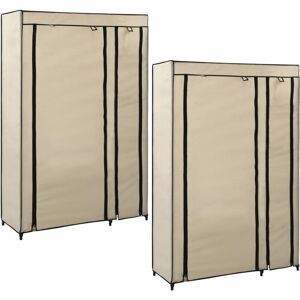 Luyster 110cm Wide Portable Wardrobe by Rebrilliant Cream