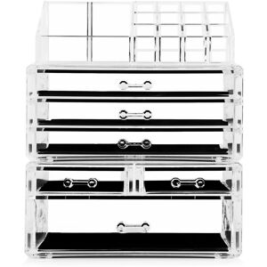 CHALKDALE FURNITURE Makeup Storage in Acrylic - x6 Drawers + Lipstick Organiser