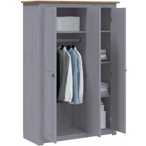 Berkfield Home - Mayfair 3-Door Wardrobe Grey 118x50x171.5 cm Pine Panama Range