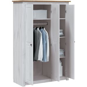 BERKFIELD HOME Mayfair 3-Door Wardrobe White 118x50x171.5 cm Pine Panama Range