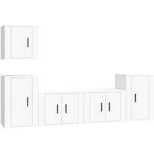 BERKFIELD HOME Mayfair 5 Piece tv Cabinet Set White Engineered Wood