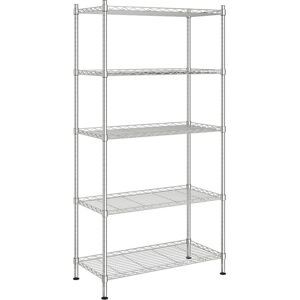 Berkfield Home - Mayfair 5-Tier Storage Shelf 90x35x180 cm Chrome 250 kg