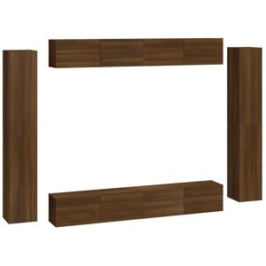 Berkfield Home - Mayfair 8 Piece tv Cabinet Set Brown Oak Engineered Wood