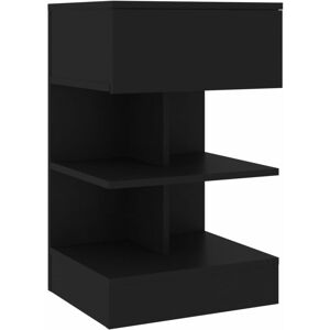 BERKFIELD HOME Mayfair Bedside Cabinet Black 40x35x65 cm Engineered Wood