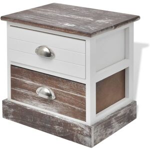 Berkfield Home - Mayfair Bedside Cabinet Brown and White