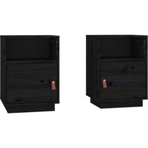 Berkfield Home - Mayfair Bedside Cabinets 2 pcs Black 40x34x55 cm Solid Wood Pine