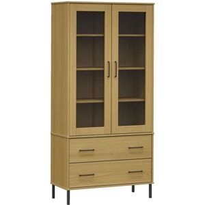 BERKFIELD HOME Mayfair Bookcase with Metal Legs Brown 85x35x172.5 cm Solid Wood oslo