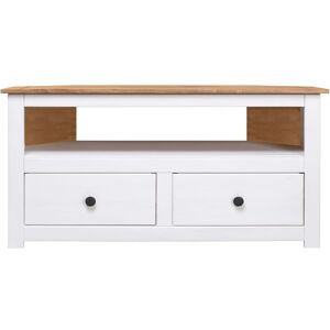 BERKFIELD HOME Mayfair Corner tv Cabinet White 93x49x49 cm Solid Pine Panama Range