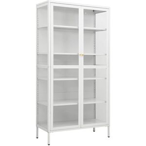 BERKFIELD HOME Mayfair Display Cabinet White 90x40x180 cm Steel and Tempered Glass