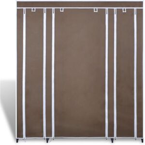 BERKFIELD HOME Mayfair Fabric Wardrobe with Compartments and Rods 45x150x176 cm Brown