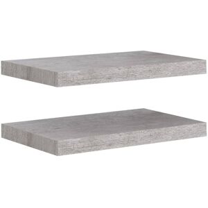 BERKFIELD HOME Mayfair Floating Wall Shelves 2 pcs Concrete Grey 50x23x3.8 cm mdf