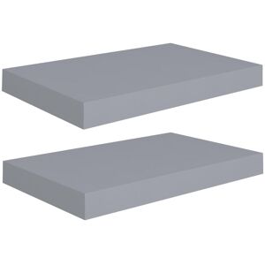 Berkfield Home - Mayfair Floating Wall Shelves 2 pcs Grey 40x23x3.8 cm mdf