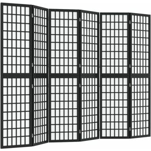 Berkfield Home - Mayfair Folding 6-Panel Room Divider Japanese Style 240x170 cm Black