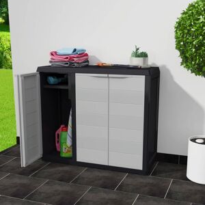 Berkfield Home - Mayfair Garden Storage Cabinet with 2 Shelves Black and Grey