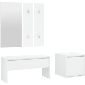 BERKFIELD HOME Mayfair Hallway Furniture Set High Gloss White Engineered Wood