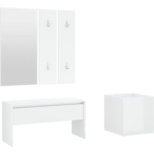 BERKFIELD HOME Mayfair Hallway Furniture Set High Gloss White Engineered Wood