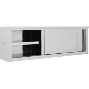 Berkfield Home - Mayfair Kitchen Wall Cabinet with Sliding Doors 150x40x50 cm Stainless Steel