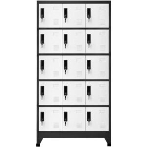 BERKFIELD HOME Mayfair Locker Cabinet Anthracite and White 90x40x180 cm Steel