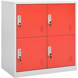 BERKFIELD HOME Mayfair Locker Cabinets 2 pcs Light Grey and Red 90x45x92.5 cm Steel