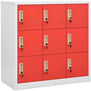 BERKFIELD HOME Mayfair Locker Cabinets 5 pcs Light Grey and Red 90x45x92.5 cm Steel