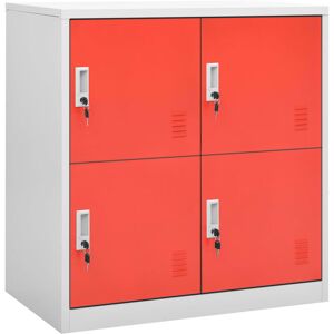 BERKFIELD HOME Mayfair Locker Cabinets 5 pcs Light Grey and Red 90x45x92.5 cm Steel