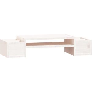 Berkfield Home - Mayfair Monitor Stand White 70x27.5x15 cm Solid Wood Pine