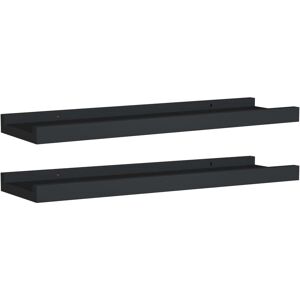 Berkfield Home - Mayfair Picture Frame Ledge Shelves 2 pcs Black 40x9x3 cm mdf