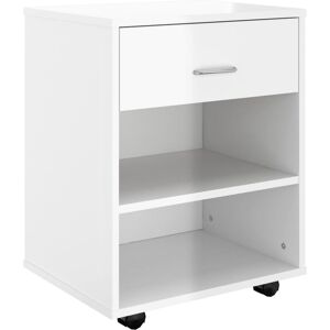 BERKFIELD HOME Mayfair Rolling Cabinet High Gloss White 46x36x59 cm Engineered Wood