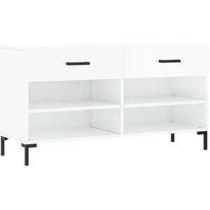 BERKFIELD HOME Mayfair Shoe Bench High Gloss White 102x35x55 cm Engineered Wood