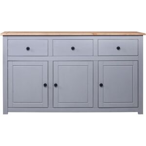 BERKFIELD HOME Mayfair Sideboard Grey 135x40x80 cm Solid Pinewood Panama Range