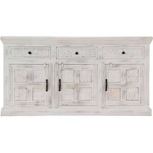 BERKFIELD HOME Mayfair Sideboard White 140x40x74 cm Solid Mango Wood