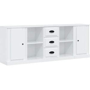 BERKFIELD HOME Mayfair Sideboards 3 pcs High Gloss White Engineered Wood