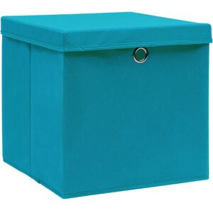 Berkfield Home - Mayfair Storage Boxes with Covers 10 pcs 28x28x28 cm Baby Blue