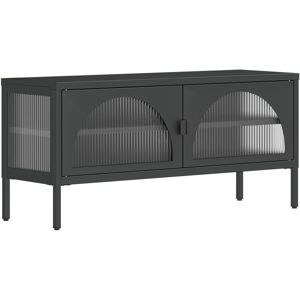 Berkfield Home - Mayfair tv Cabinet Black 105x35x50 cm Glass and Steel