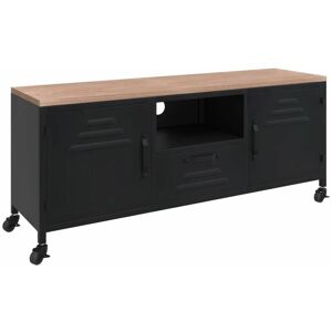 Berkfield Home - Mayfair tv Cabinet Black 110x30x43 cm Iron and Solid Wood Fir