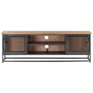 BERKFIELD HOME Mayfair tv Cabinet Grey 120x30x40 cm Solid Acacia Wood and Steel